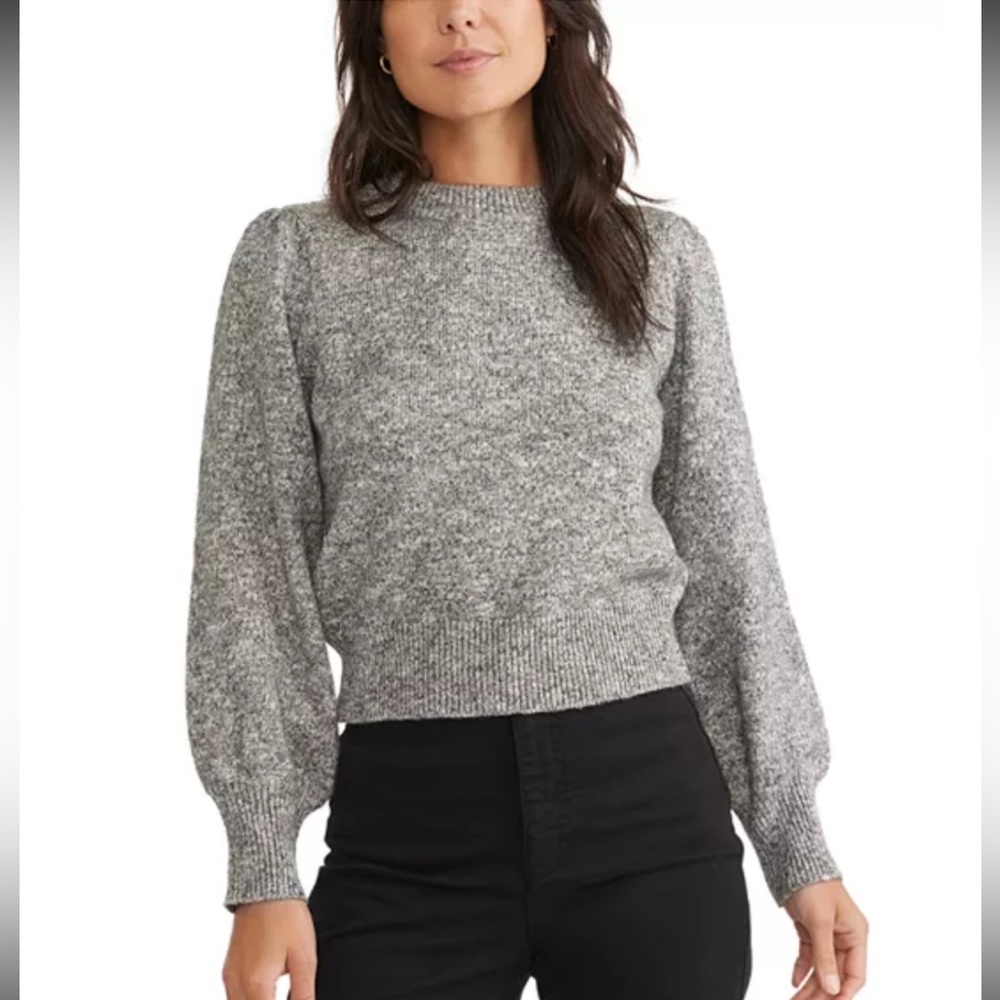 Marine Layer Alma Puff Sleeve Sweater Gray Knit Size XS EUC